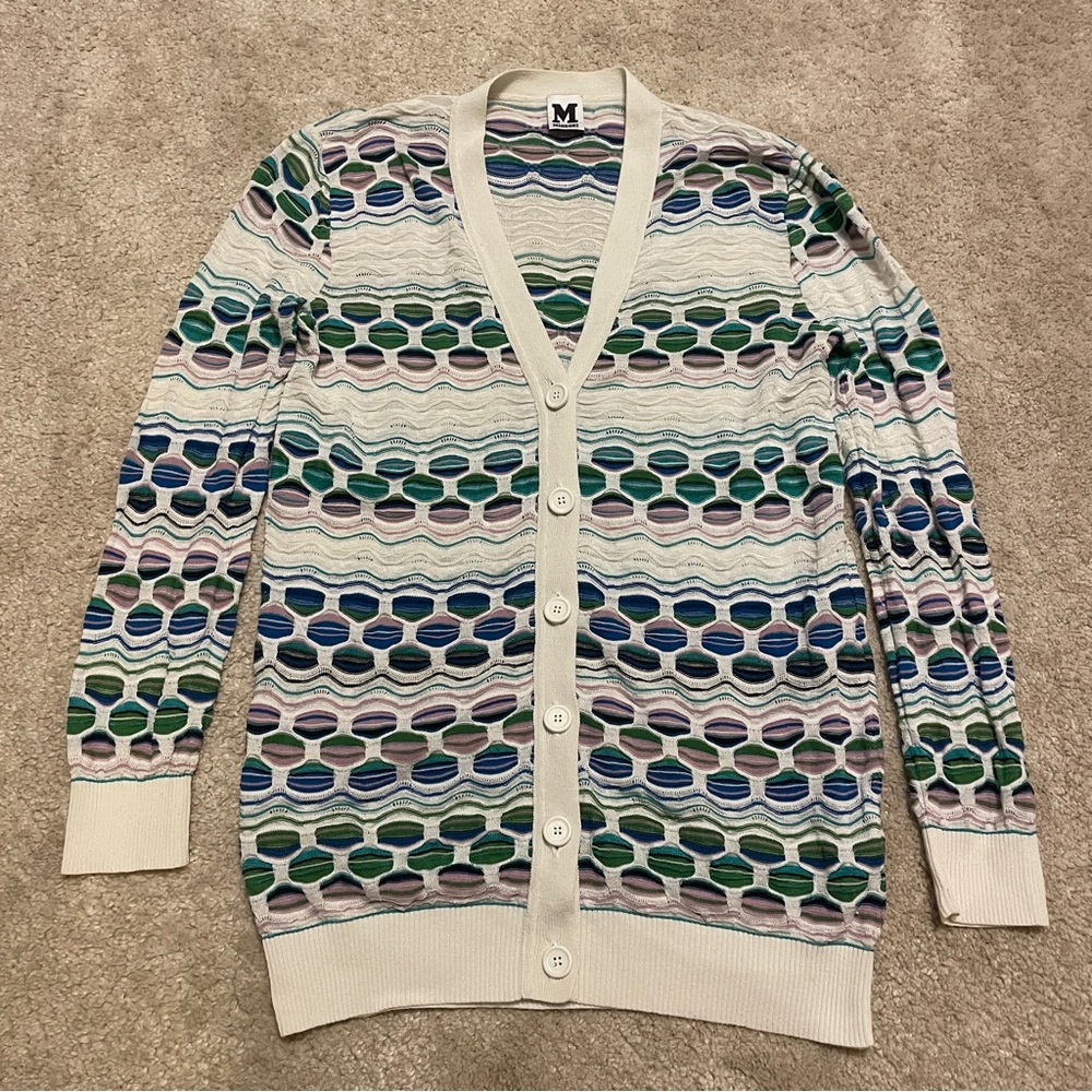 Missoni Multicolor Patterned Knitted Sweater Card… - image 1